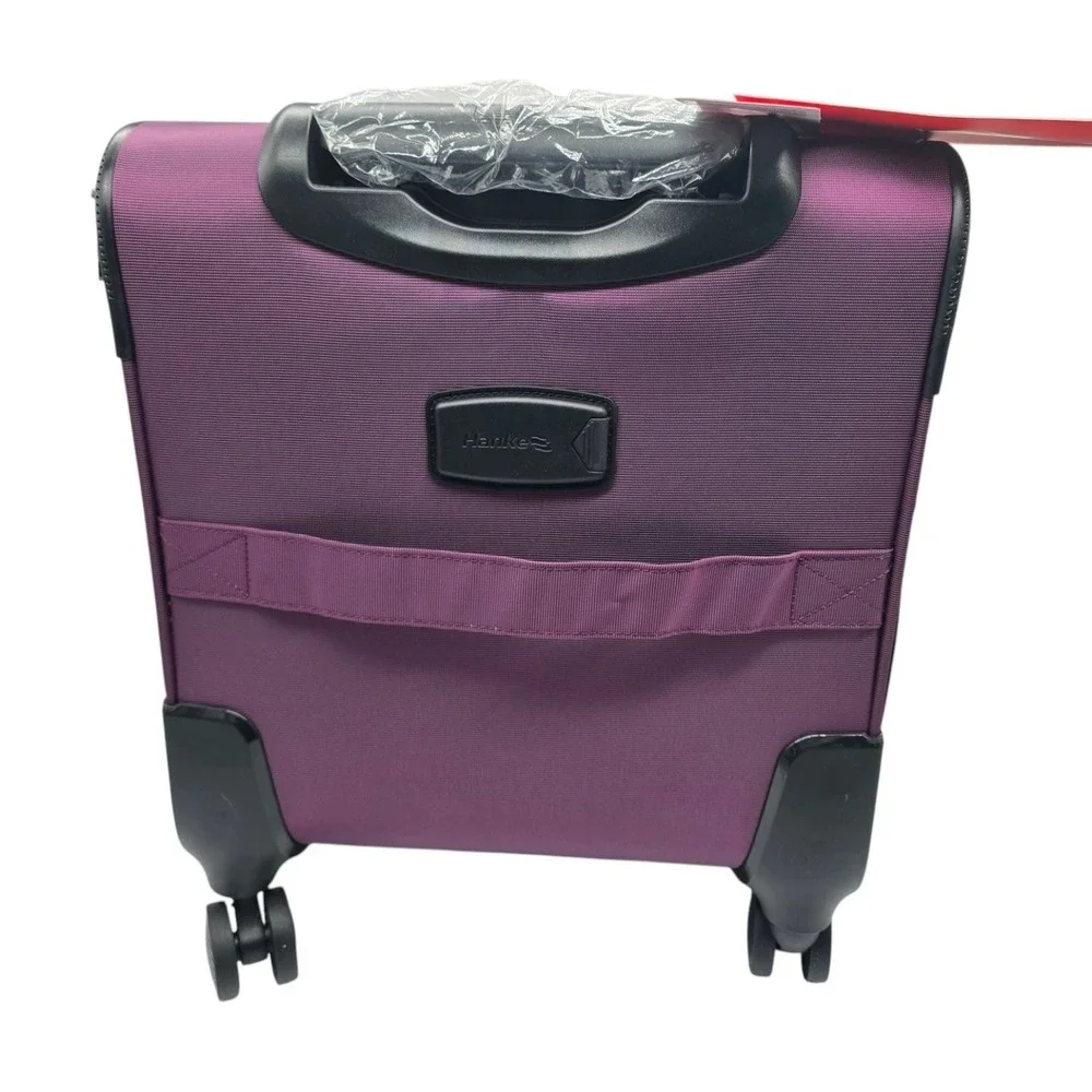 Hanke 16 Inch Underseat Carry On Luggage Purple Softside Spinner Wheels 8 lb